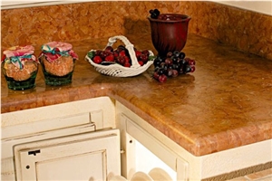 Rosso Verona Marble 1/4 Top Round Edge Countertop Rosso Verona Marble 1/4 Top Round Edge Countertop