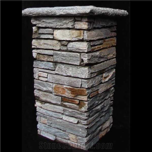 Slate Decoration Stone Pillar,Culture Slate Pillar, Outdoorslate Stone Pillar,Promotional Style Nature Stone Slate Pillars,Rusty Slate Stone Pillar,Chinese Slate Pillar,