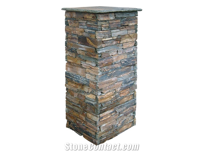Slate Decoration Stone Pillar,Culture Slate Pillar, Outdoorslate Stone Pillar,Promotional Style Nature Stone Slate Pillars,Rusty Slate Stone Pillar,Chinese Slate Pillar,