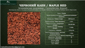 Leznykivske Granite (Maple Red) Leznykivske Granite (Maple Red)