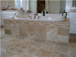 Travertino Classico Travertine Bathroom Design, Beige Travertine Bathroom Design