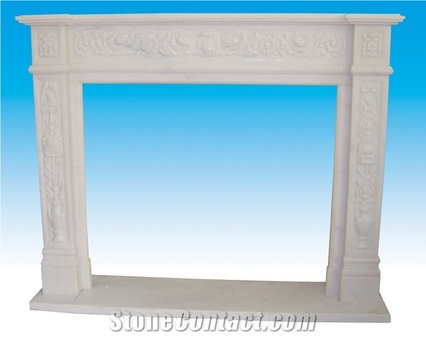 Sf-004, White Marble Fireplace