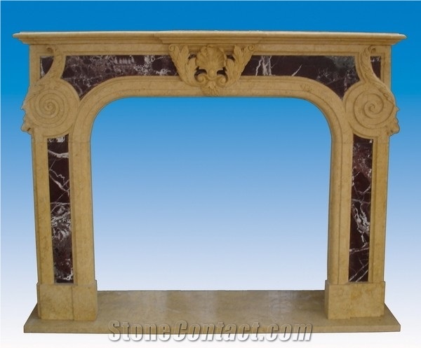 Sf-011, Beige Marble Fireplace