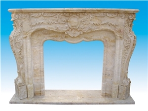 Sf-016, Beige Travertine Fireplace