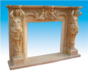 Ssf-024, Brown Marble Fireplace Ssf-024, Brown Marble Fireplace