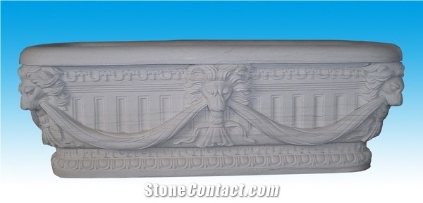 St-007, White Marble Bathtub