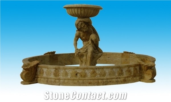 Szf-033, Brown Travertine Fountain