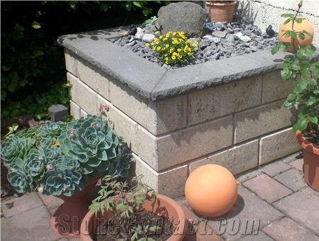 Wall Coping Made Of Mayen Basaltic Lava in the Form Of a Gable Roof