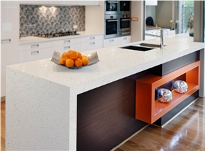 Artificial Quartz Kitchen Counter Top Popular White Single Color