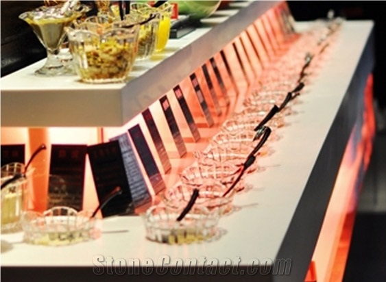 Artificial Quartz Kitchen Counter Top Popular White Single Color