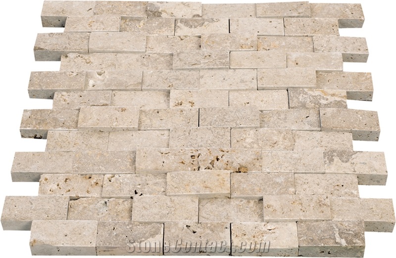 Light Pearl Collection, Light Cream White Travertine Mosaic