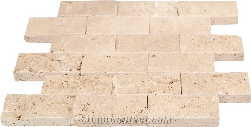 Light Pearl Collection, Light Cream White Travertine Mosaic
