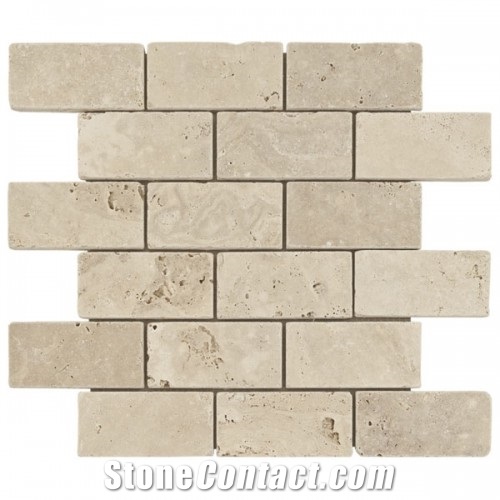 Light Pearl Collection, Light Cream White Travertine Mosaic