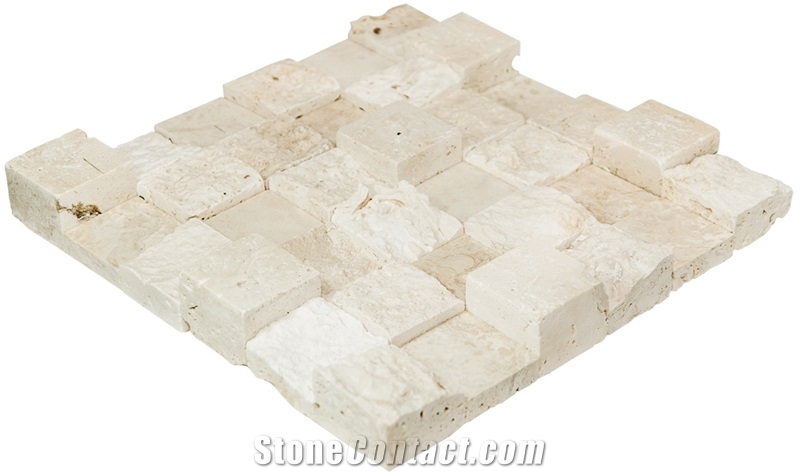 Light Pearl Collection, Light Cream White Travertine Mosaic