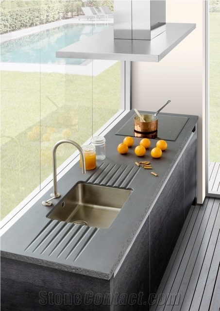 Glazed Lava Stone Kitchen Counter Tops