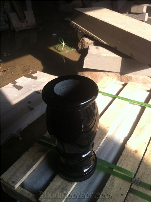 Granite Vase, Fengzhen Black Granite Flower Pot