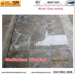 Cheap Marble Miami Marble Stone Slabs, Tiles, Viet Nam Grey, Polished, Flooring
