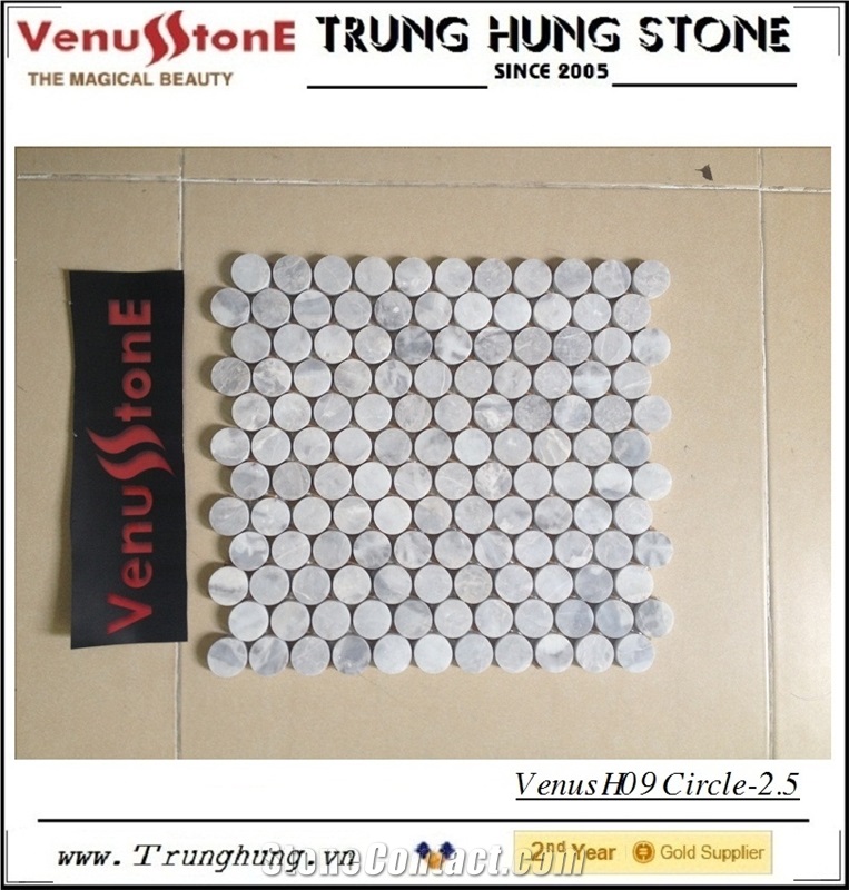Vietnam Circle Grey Marble Mosaic Tiles