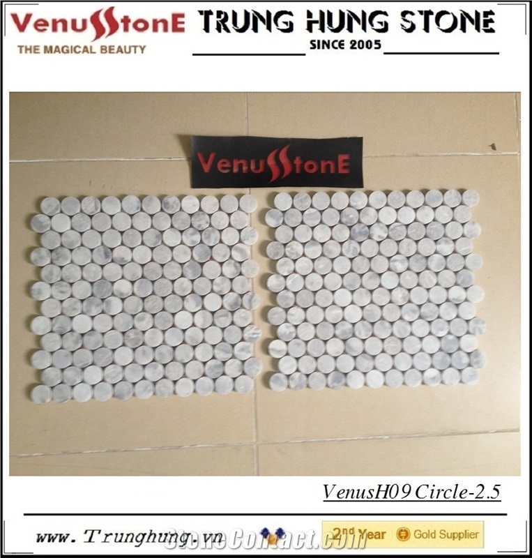 Vietnam Circle Grey Marble Mosaic Tiles