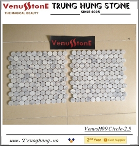 Vietnam Circle Grey Marble Mosaic Tiles
