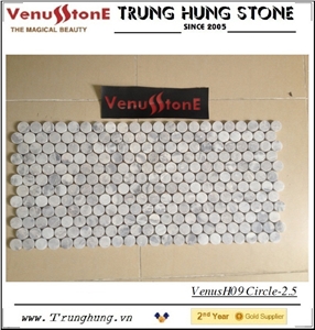 Vietnam Circle Grey Marble Mosaic Tiles