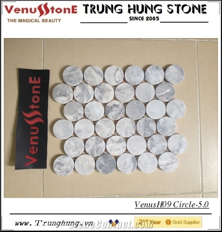 Vietnam Round Grey Marble Mosaic Tiles