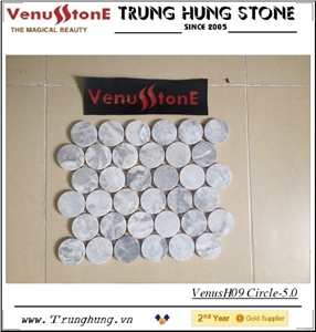 Vietnam Round Grey Marble Mosaic Tiles