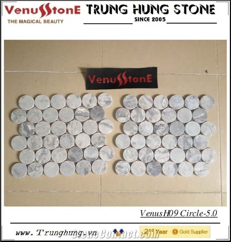 Vietnam Round Grey Marble Mosaic Tiles