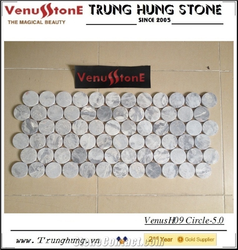 Vietnam Round Grey Marble Mosaic Tiles