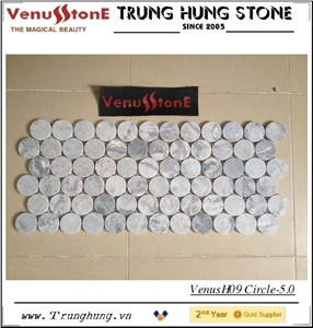 Vietnam Round Grey Marble Mosaic Tiles