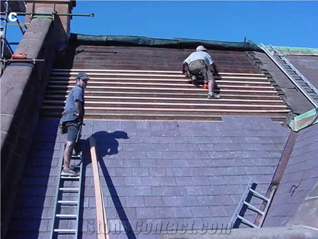 Grey Slate Roofing Tiles Project, Roof Project