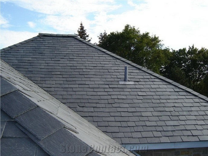 Grey Slate Roofing Tiles Project, Roof Project