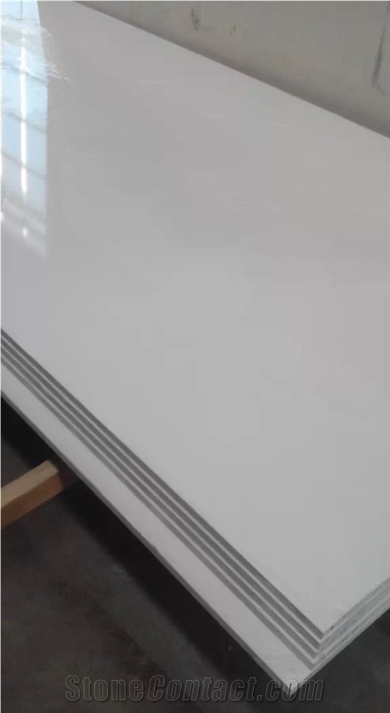 Pure White Quartz Big Slabs 2cm & 3cm for Wall & Inside Floor & Contertop