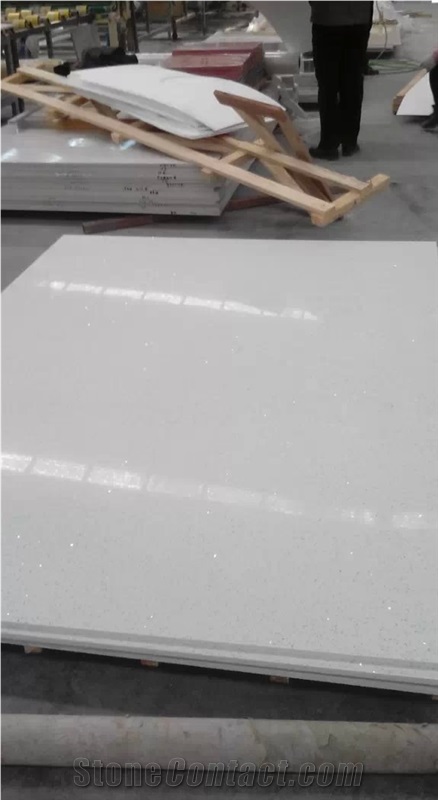 Pure White Quartz Big Slabs 2cm & 3cm for Wall & Inside Floor & Contertop