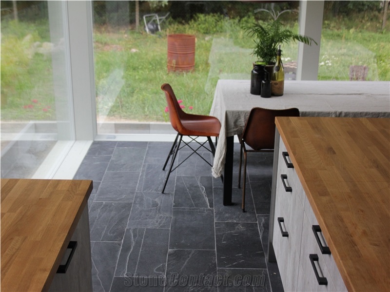 Black Rustic Porto Slate Natural Split Tiles