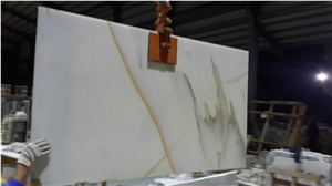 China Calacatta Oro Pure White Snow Marble Slabs, High Glossy Tile, China Absolute White Marble Panel Translucent for Bathroom Walling,Floor Covering