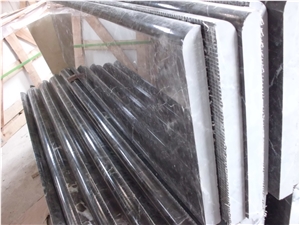 China Hang Grey High Glossy Polished Steps Stairs, Popular Grey Marble Steps Interior Risers