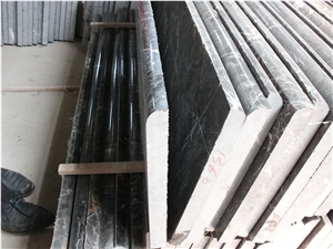 China Hang Grey High Glossy Polished Steps Stairs, Popular Grey Marble Steps Interior Risers