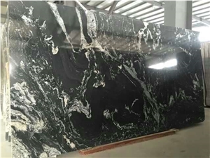 New Jet Mist Cosmos Black Granite Slab,China Black Swan Granite Tiles with Grey Sand Veins for Floor Covering,Exterior Building Wall Cladding