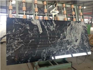 New Jet Mist Cosmos Black Granite Slab,China Black Swan Granite Tiles with Grey Sand Veins for Floor Covering,Exterior Building Wall Cladding