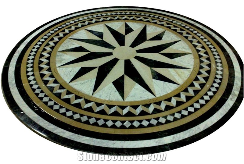 Marble Inlay Waterjet Rosettes