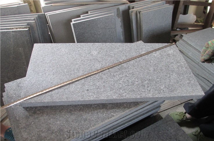 Black Basalt G684 Flamed Tile, China Black Basalt