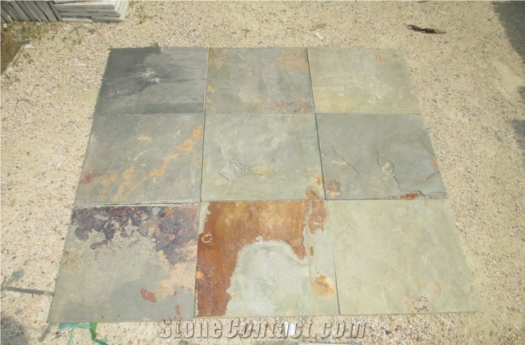 China Cheap Popular Rustic Rusty Brown Slate Natural Split Tiles/Slabs Cut to Size, Grey Wall Stone Cladding, Outdoor Flooring Covering Decoration, Slate Pattern Exterior, Quarry Owner