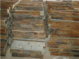 Good Quality Cheaper Chinese Sunset Split Face Multicolour Rusty Slate Stone Veneer, Stone Wall Decor, Exposed Wall Stone,Rustic Slate Feature Wall Rusty Slate Culture Stone Wall Cladding