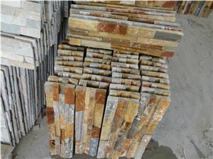 Good Quality Cheaper Chinese Sunset Split Face Multicolour Rusty Slate Stone Veneer, Stone Wall Decor, Exposed Wall Stone,Rustic Slate Feature Wall Rusty Slate Culture Stone Wall Cladding