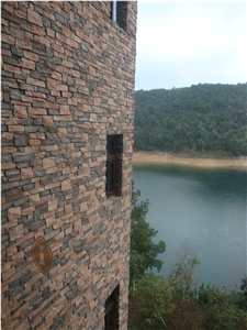 Good Quality Cheaper Chinese Sunset Split Face Multicolour Rusty Slate Stone Veneer, Stone Wall Decor, Exposed Wall Stone,Rustic Slate Feature Wall Rusty Slate Culture Stone Wall Cladding