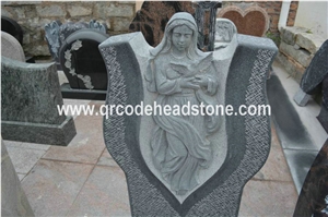 G654 Headstone, G654 Gravestone, G654 Tombstone, Dark Grey Monument