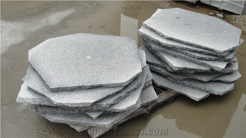 Granite Paving Stone Of G603 Crazy Size in White Colour and Flamed Paving Tone
