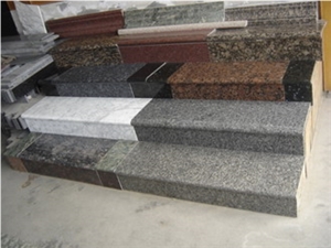 Granite Polished Stairs Building Stones, Grey Granite Stairs & Steps