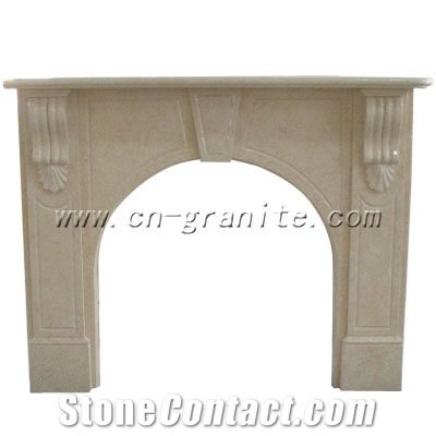 Marble or Granite Fireplace, Brown Marble Fireplace